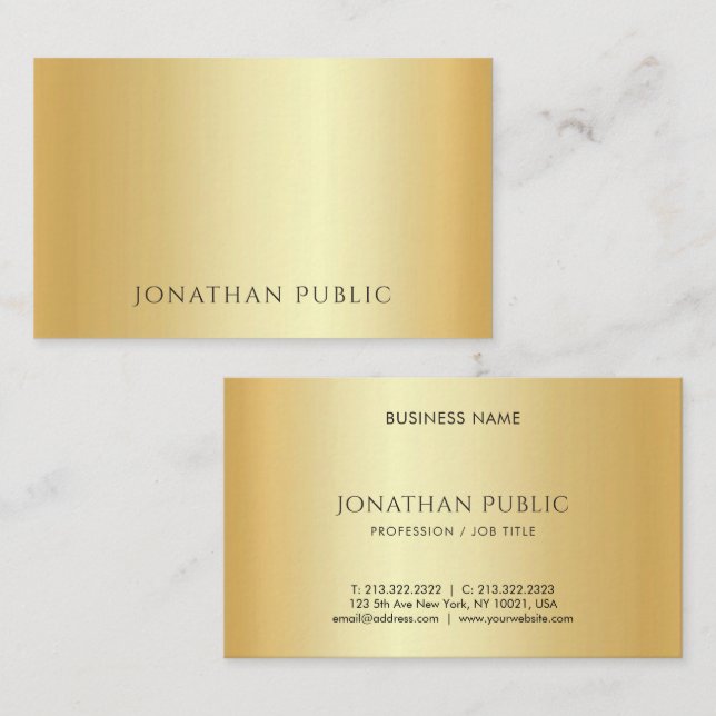 Kundenspezifische Imitate Gold Minimalistisch Temp Visitenkarte (Vorne/Hinten)