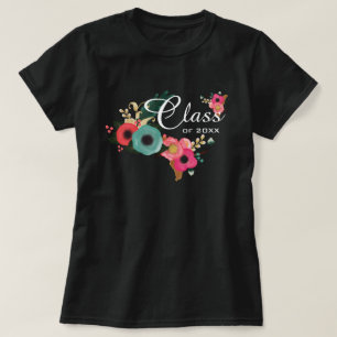 Kundenspezifische Jahr-Blumenentwurfs-Abschluss-T T-Shirt