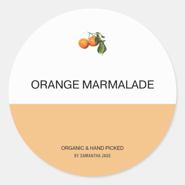 Kundenspezifische Jam & Preserve Jar Labels für Ih Runder Aufkleber (Vorderseite)