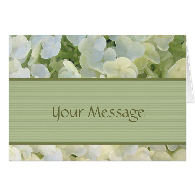 Kundenspezifische Karte des weißen Hydrangea (Vorderseite (Horizontal))