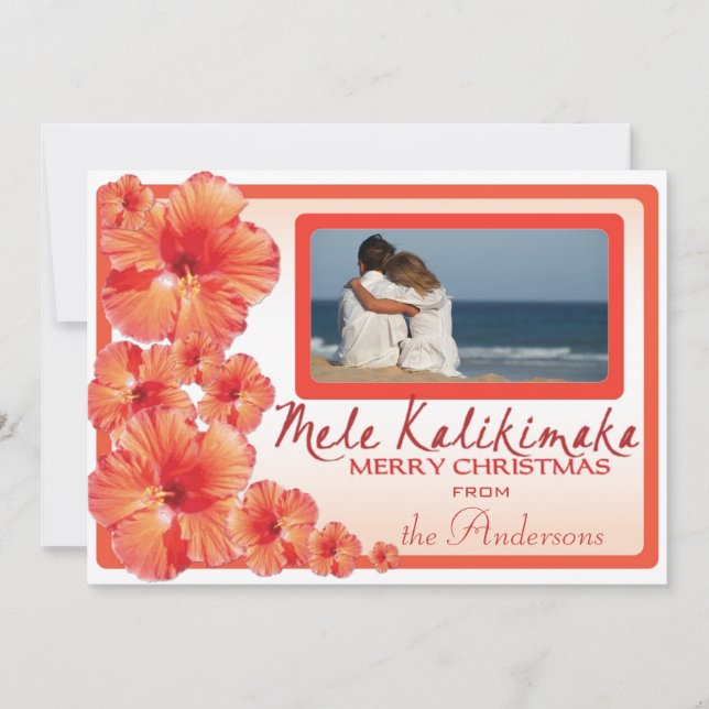 Kundenspezifische Karten Foto rosa Hibiskus (Vorderseite)