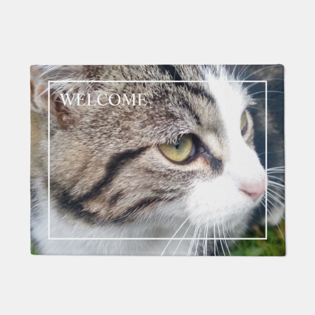 Kundenspezifische Katzen-Fotowillkommens-Türmatte Fußmatte (Vorderseite)