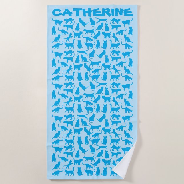 Kundenspezifische Katzen Strandtuch (Vorderseite)