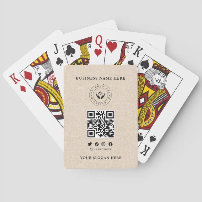 Kundenspezifische Klassische Firmenlogos und QR-Co Spielkarten (Rückseite)