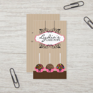 Kundenspezifische Kuchen-Pop-Bäckerei Visitenkarte