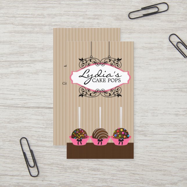 Kundenspezifische Kuchen-Pop-Bäckerei Visitenkarte (Vorderseite/Rückseite Beispiel)