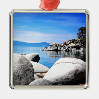 Kundenspezifische Lake- Tahoesand-Hafen-Fotografie Silbernes Ornament