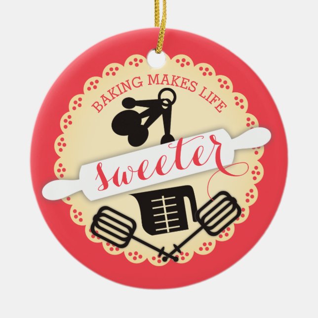 Kundenspezifische Liebe backende Keramik Ornament (Vorne)