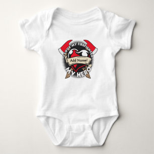 Kundenspezifische Liebe mein Feuerwehrmann Baby Strampler
