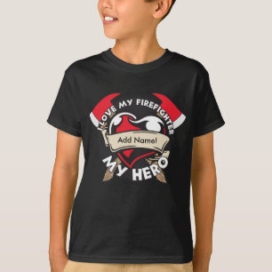 Kundenspezifische Liebe mein Feuerwehrmann T-Shirt