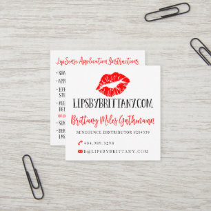 Kundenspezifische LipSense Visitenkarten Quadratische Visitenkarte