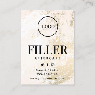 Kundenspezifische Logo Gold Filler Aftercare Card Visitenkarte