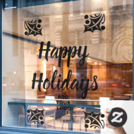 Kundenspezifische Logos für Happy Holidays Fensteraufkleber