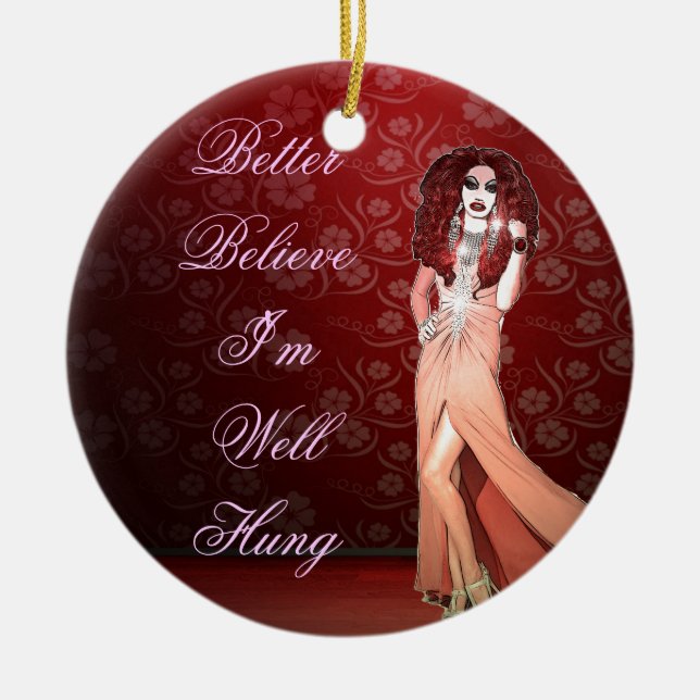 Kundenspezifische lustige Dragqueen Keramik Ornament (Vorne)