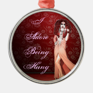 Kundenspezifische lustige Dragqueen Silbernes Ornament