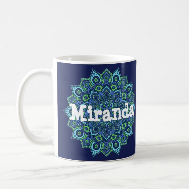 Kundenspezifische Mandala-Tasse Kaffeetasse (Links)