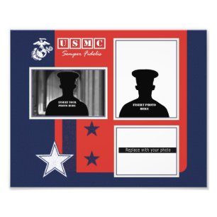Kundenspezifische Marinekorps-Foto-Collage Fotodruck