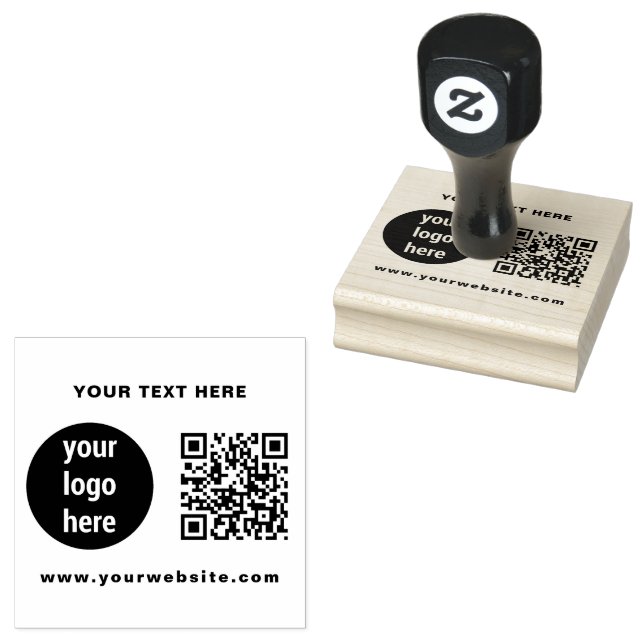 Kundenspezifische moderne Firmenlogos, QR-Code und Gummistempel (Stempel)