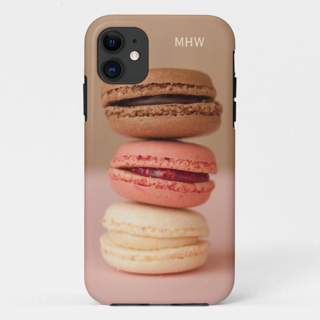 Kundenspezifische Monogramm-Hüllen der Makronen Case-Mate iPhone Hülle (Rückseite)