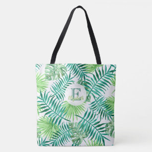 kundenspezifische Monogramm-, tropische Aquarell-B Tasche