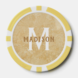 Kundenspezifische Monogramm und Name Imitate Gold- Pokerchips