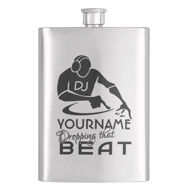 Kundenspezifische Monogrammflasche DJ Flachmann (Vorderseite)