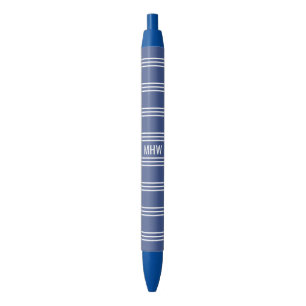 Kundenspezifische Monogrammmarinestifte der blauen Kugelschreiber