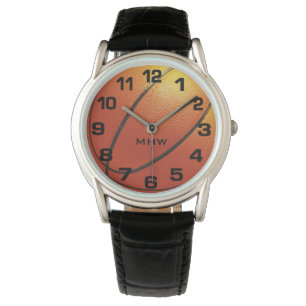 Kundenspezifische Monogrammuhren des Basketballs Armbanduhr