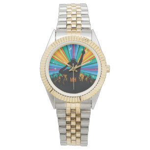 Kundenspezifische Monogrammuhren Musik DJ Armbanduhr