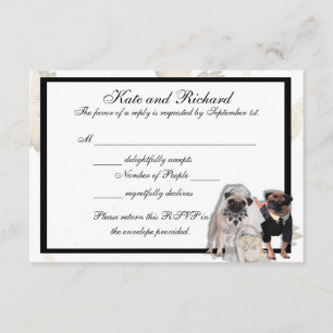 Kundenspezifische Mops-Hochzeit UAWG Karten