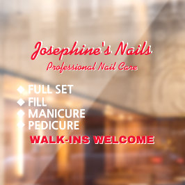 Kundenspezifische Nail Salon Services Willkommen Fensteraufkleber