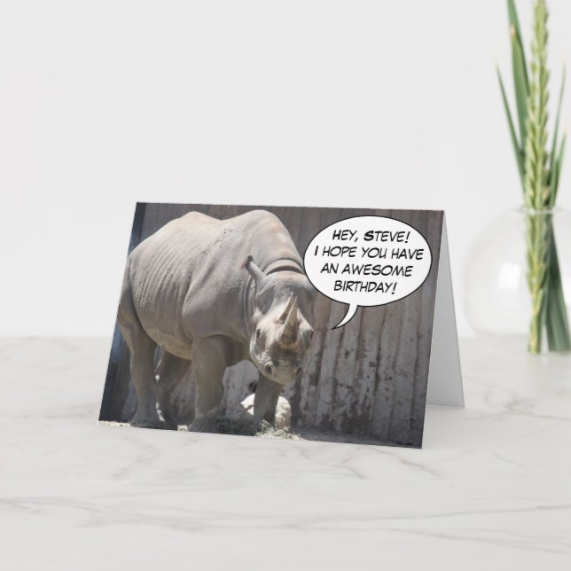 Kundenspezifische Nashorn-Gruß-Karte Karte (Vorderseite)