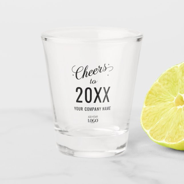 Kundenspezifische Neujahrsbezeichnung und Logo Schnapsglas (Vorderseite)