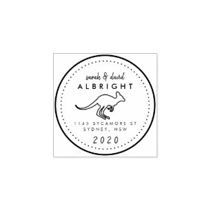 Kundenspezifische niedliche Känguru-Linie, die Gummistempel