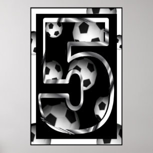 Kundenspezifische Nummer 5 Fußballplakat Poster