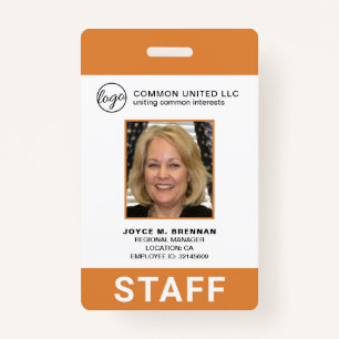 Kundenspezifische Orange Business Logo Mitarbeiter Ausweis