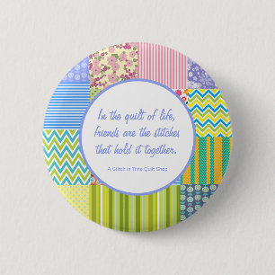 Kundenspezifische Patchwork-Quilt-Shop-Werbeaktion Button