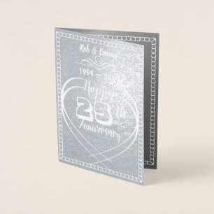 Kundenspezifische personalisierte 25. silberne folienkarte