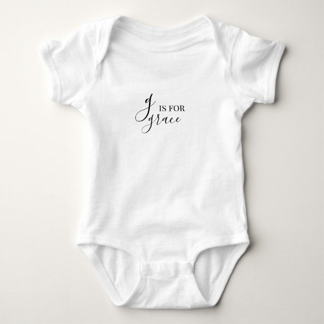kundenspezifische personalisierte Bezeichnung ein  Baby Strampler (Vorderseite)
