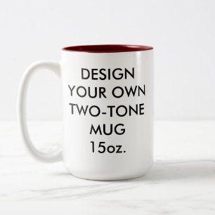 Kundenspezifische personalisierte große 15oz Brow Zweifarbige Tasse