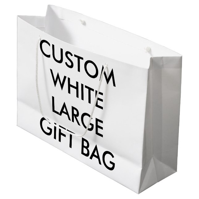 Kundenspezifische personalisierte große glatte große geschenktüte (Vorderseite Schrägansicht)