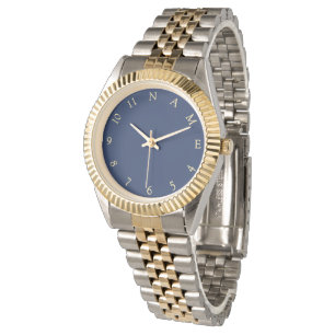 Kundenspezifische personalisierte Namensc$zwei-ton Armbanduhr