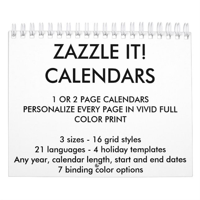 Kundenspezifische personalisierte Zwei-Seite 5,5" Kalender (Titelbild)