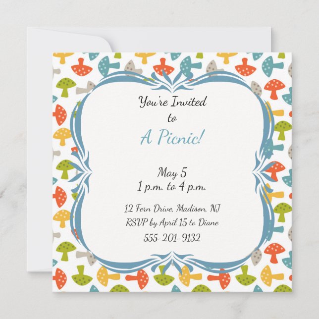 Kundenspezifische Picknick-Party Einladung mit (Vorderseite)