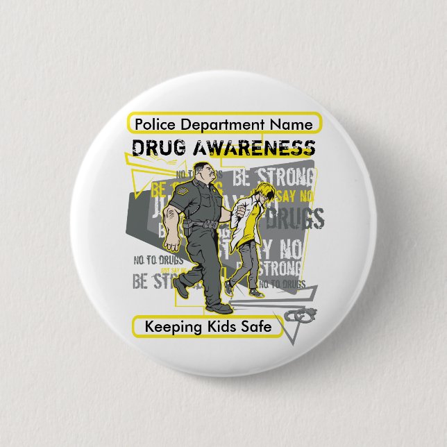 Kundenspezifische Polizei mischt Bewusstsein Button (Vorderseite)