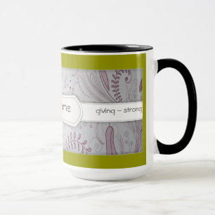 Kundenspezifische positive Bestätigung mit Blumen Tasse