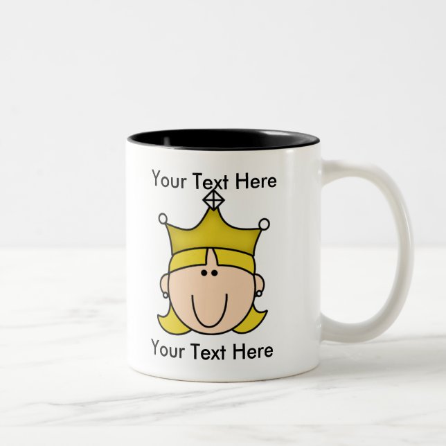 Kundenspezifische Prinzessin Blonde Mug Zweifarbige Tasse (Rechts)