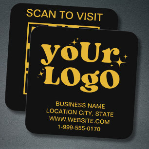 Kundenspezifische QR-Code-Business-Logos Gold Mode Quadratische Visitenkarte