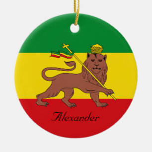 Kundenspezifische Rastafarian Flagge von Keramik Ornament