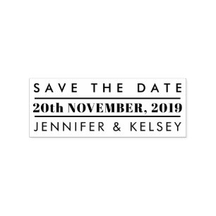 Kundenspezifische rechteckige Save the Date Gummistempel